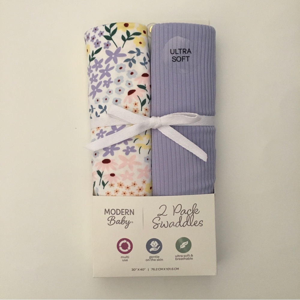 Baby Blankets Ultra Soft Multi-use Floral and Solid NEW | Modern Baby